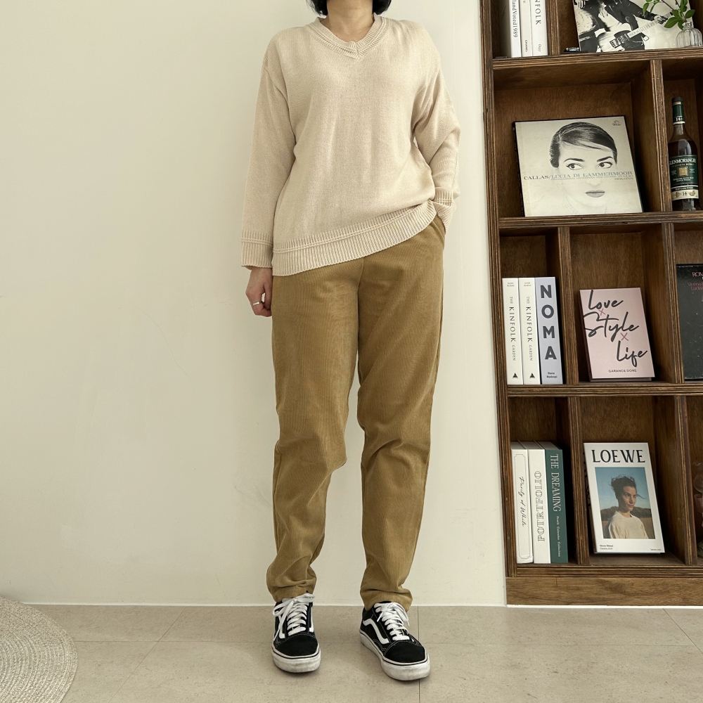 28-44 빅사이즈 국내 자체제작 왕 골덴 바지 허리 밴딩 스판 세미 배기 코듀로이 팬츠 이미지 6