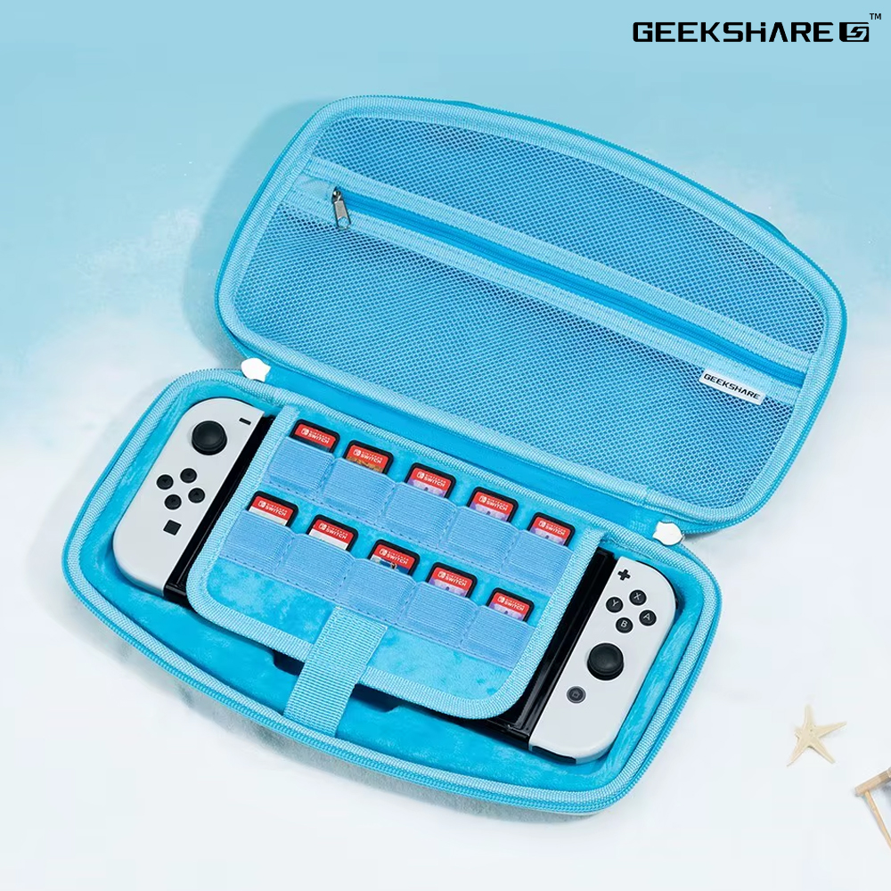 닌텐도 스위치 OLED 케이스 긱쉐어 블루베어 하드파우치 - 상세 이미지 4