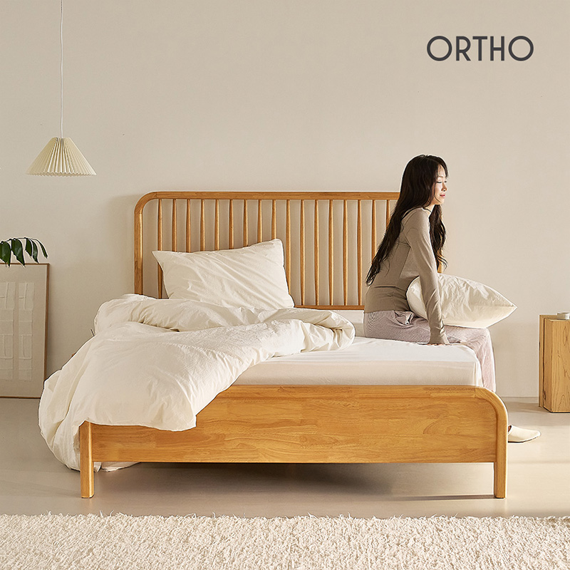 올쏘 진저 고무나무 원목 침대 프레임 Q 내추럴 - 상세 이미지 2