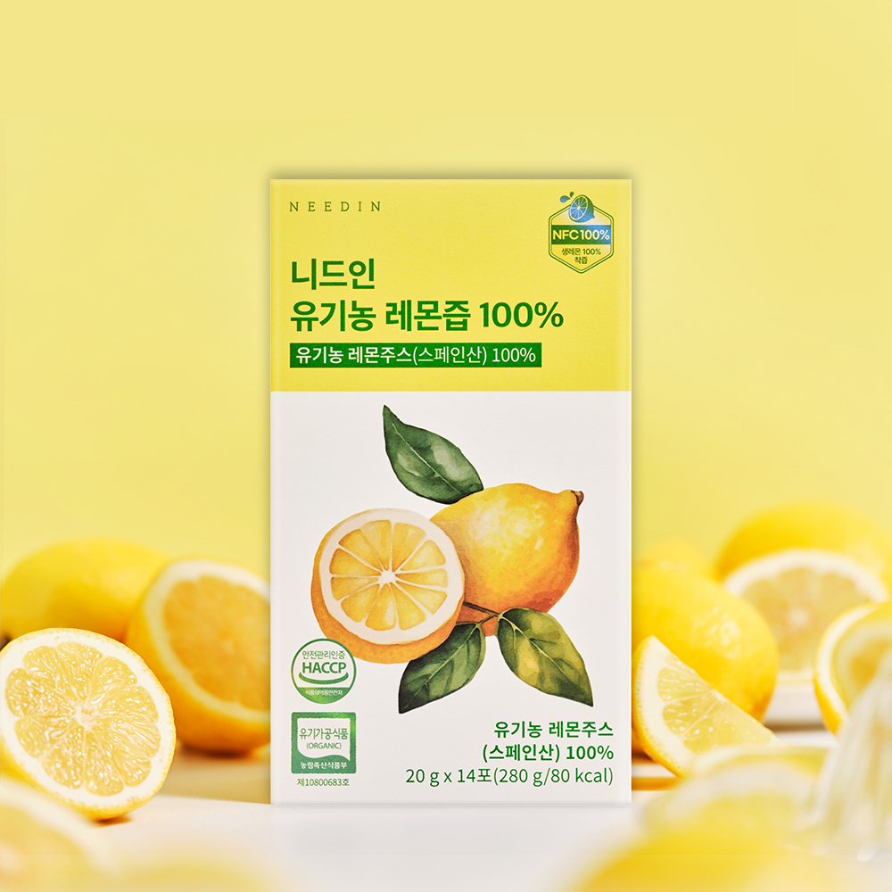 3+1 니드인 유기농 레몬즙 100% NFC 착즙액 레몬수 레몬차 레몬물 280g 4박스 - 상세 이미지 3