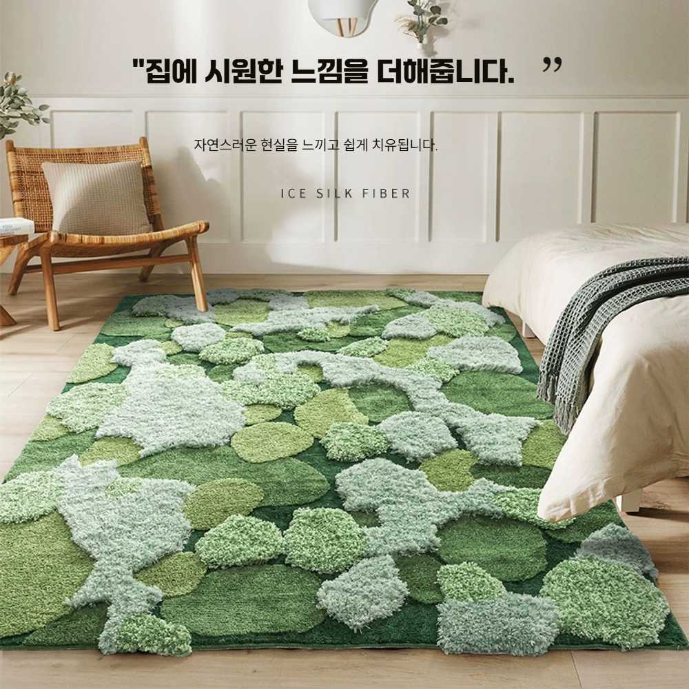 고캠프 꽃밭러그 꽃밭 발매트 원룸러그 러그 거실 120x120CM 직사각형 - 상품 이미지