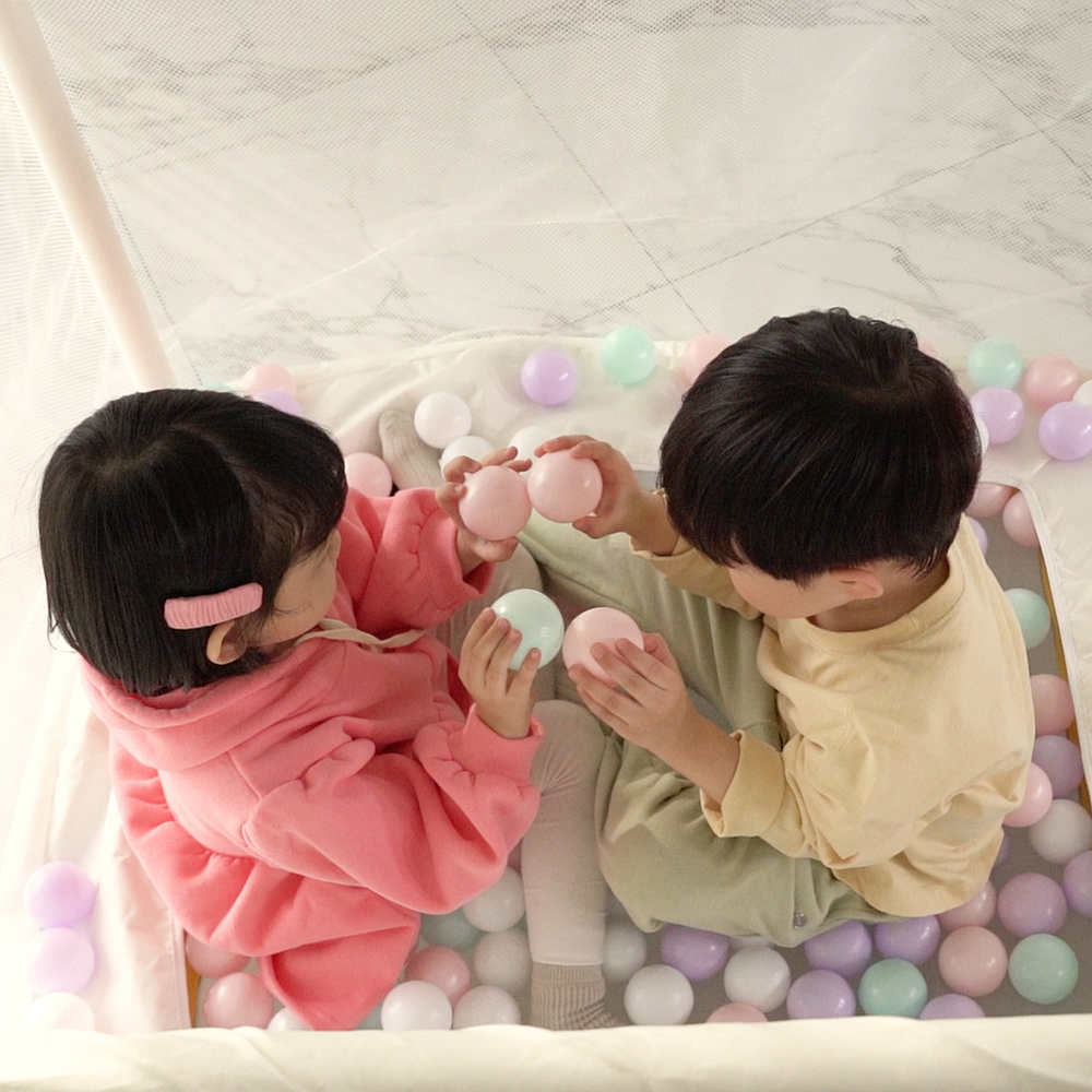 방문설치 로베라 3in1 바운스아이 유아트램폴린 어린이 아기 방방이 볼풀공 에어캡 포함 이미지 8