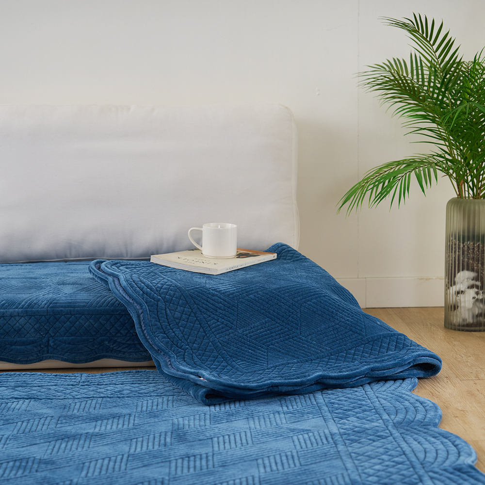 탄탄한 누빔 극세사 소파패드 목화솜 3인용 70x180