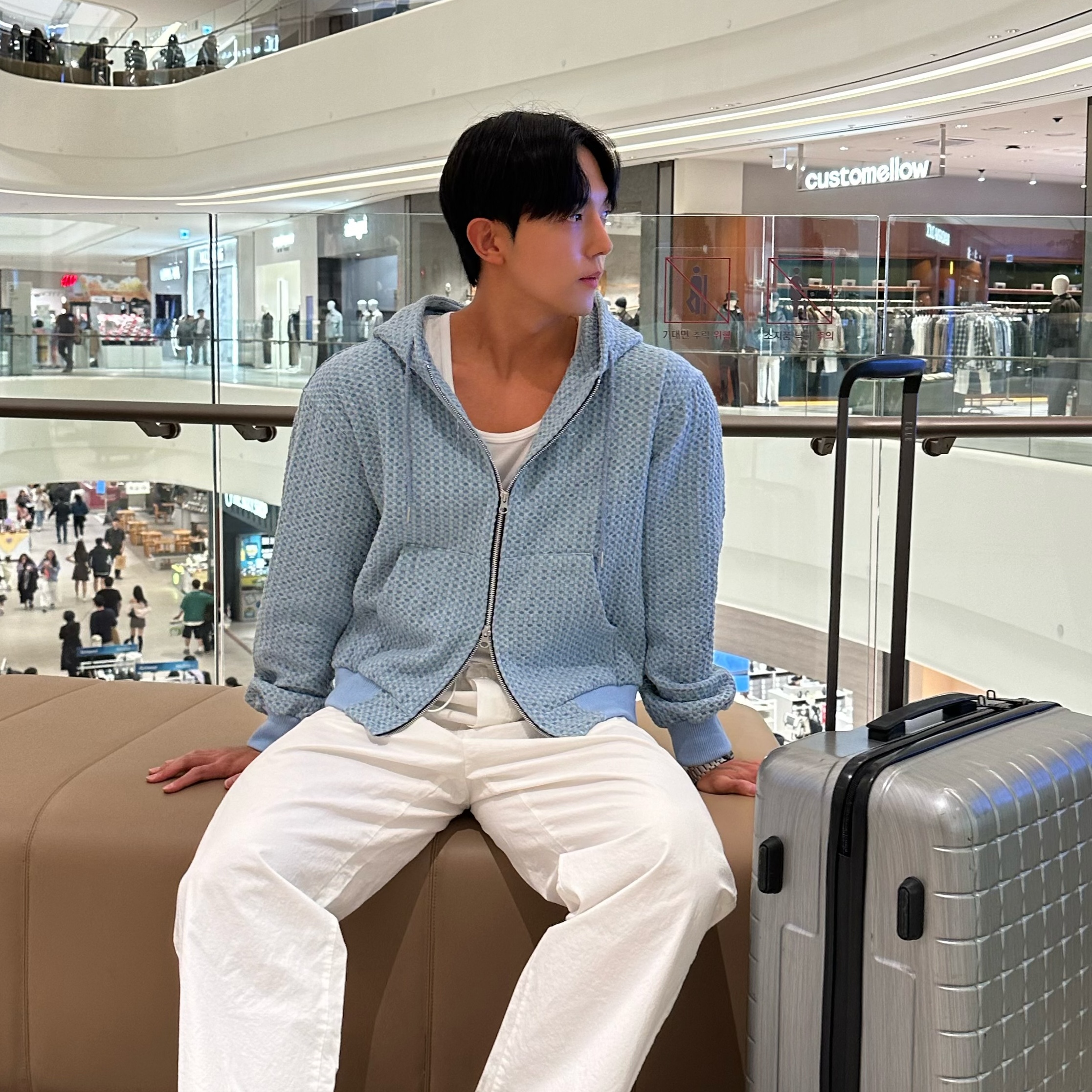 남자후드자켓 트레이닝후드 엠보데님워크자켓 빈티지 집업 - 상세 이미지 2