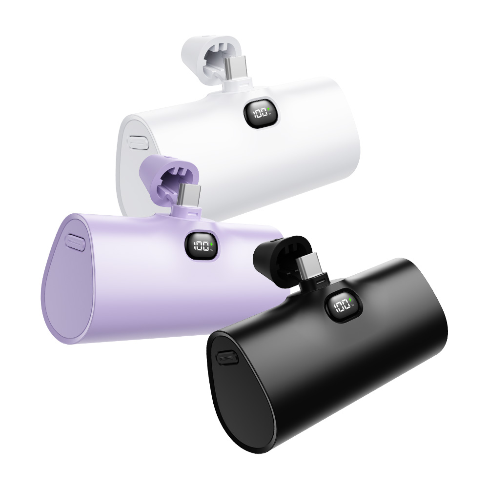 코끼리 5000mAh 보조배터리 미니 고속충전 도킹형 아이폰 C타입 잔량표시 기내반입