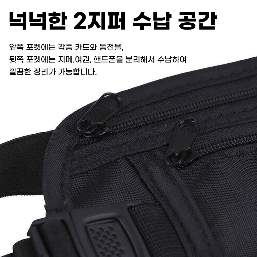 여행용 RFID 해킹 도난 방지 힙색 복대지갑 유럽여행 (휴대폰 롱 스트랩 목걸이 , 손목 스트랩, RFID 카드포켓 RFID 여권포켓 포함) - 상세 이미지 2
