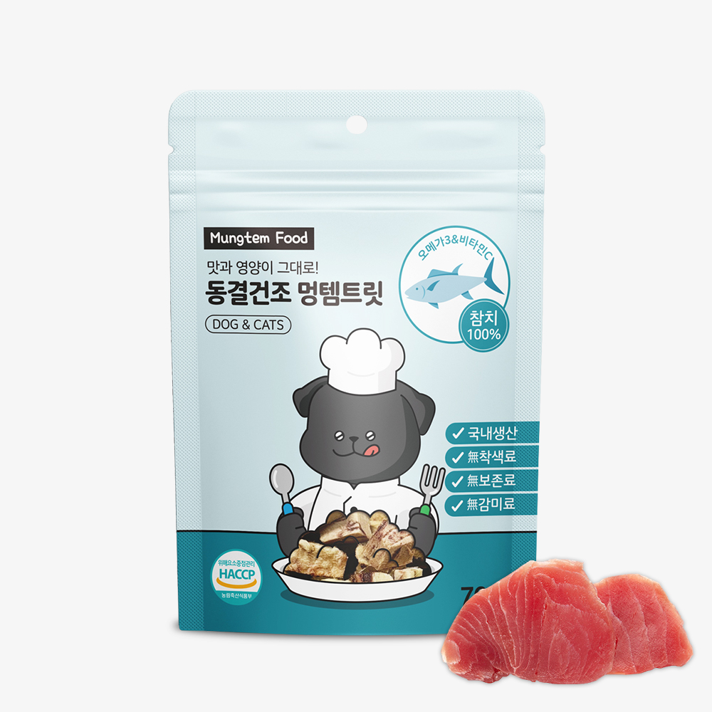 강아지 동결건조 간식 멍템트릿 참치, 70g, 1개 - 메인 이미지