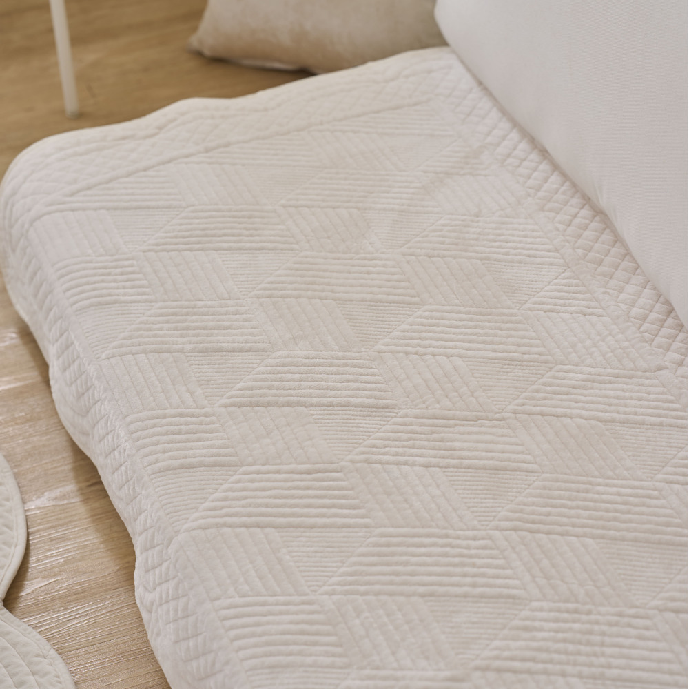 탄탄한 누빔 극세사 소파패드 목화솜 3인용 70x180