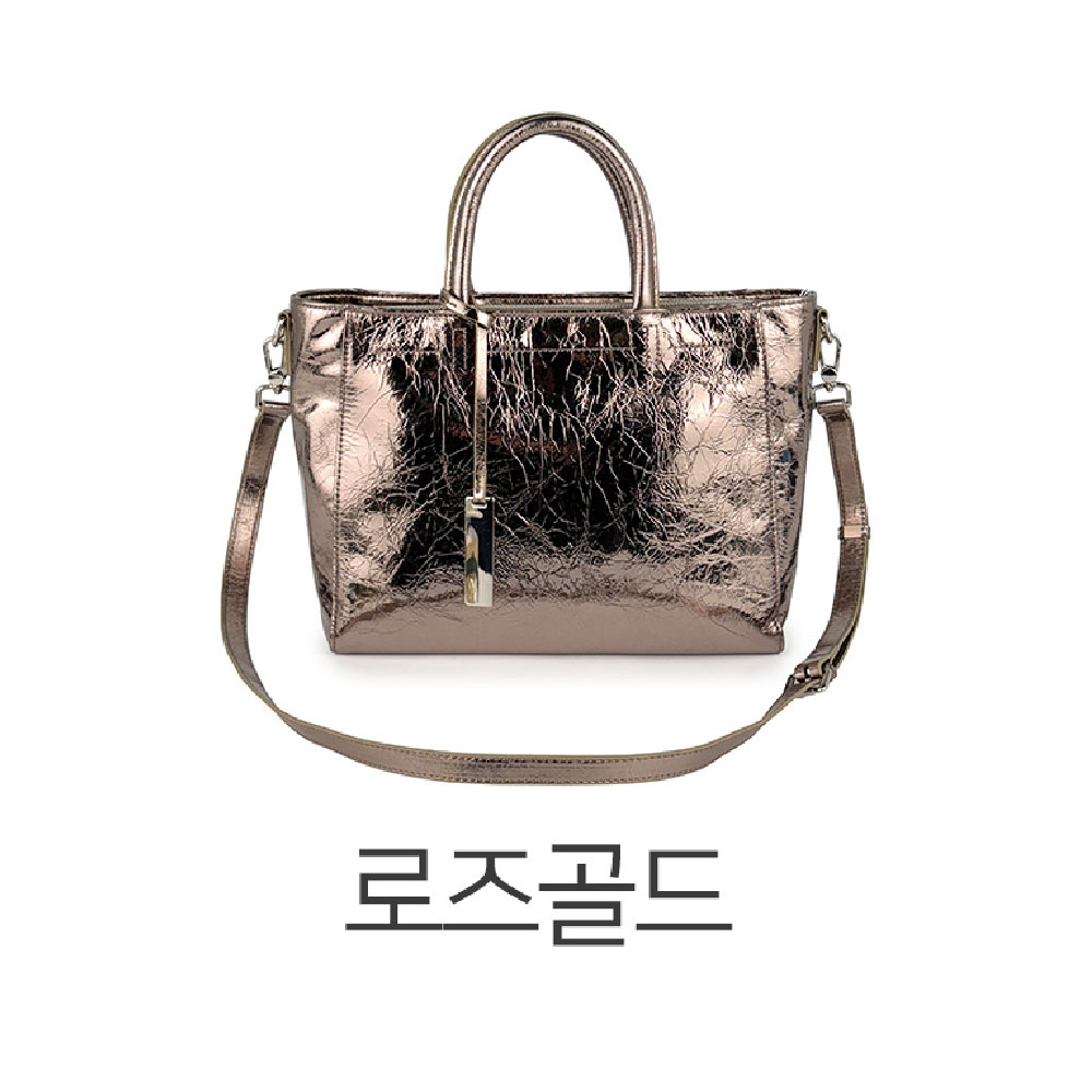 고급 천연 가죽 빅사이즈 토트백 세련된 소가죽 핸드백 엄마 여친 가방선물 토드크로스백 이미지 8