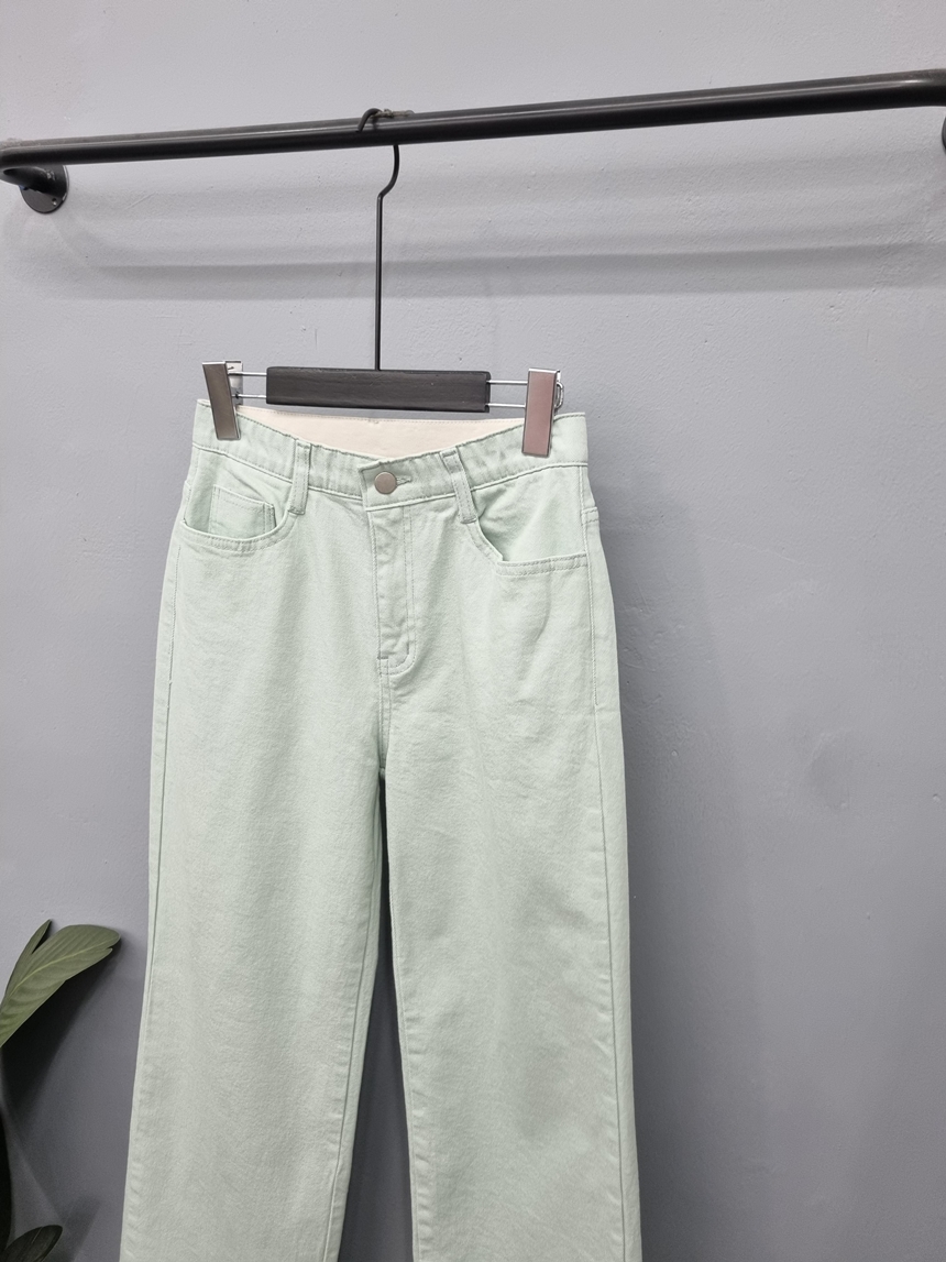 히든밴딩 면 스판 일자 와이드 팬츠 여성 통바지 S-L 상세 이미지 10