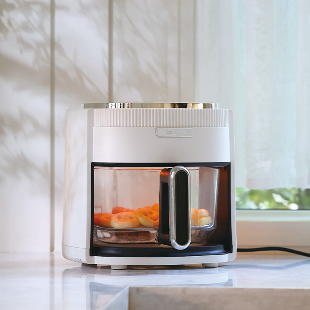 [신년감사행사/신제품] 델리팬 글라스팟 에어프라이어 4.5리터 DEL-DA5 저소음 투명바스켓