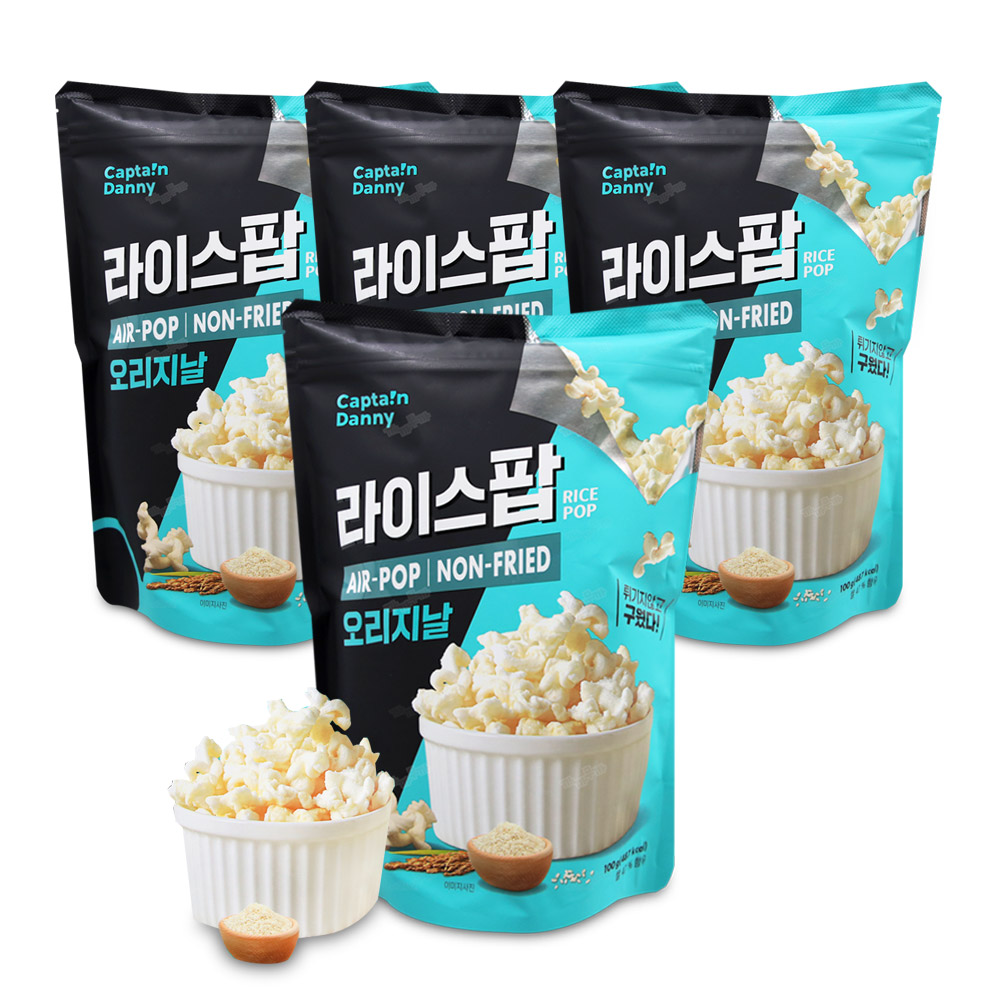 라이스팝 오리지날 100g x 4개 튀기지 않은 팝핑 쌀과자 : 까까무까