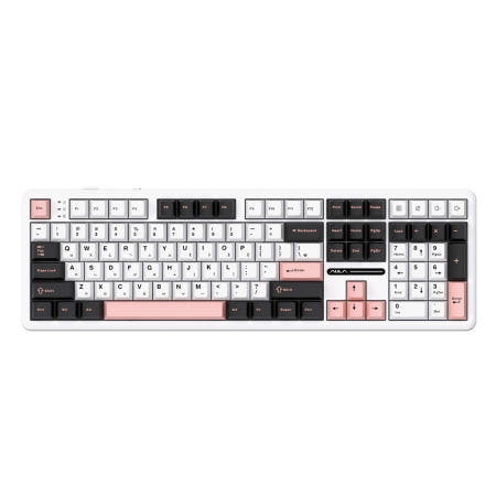 AULA F108 유무선 독거미 한글 기계식 키보드 국내 정품 화이트, LEOBOG 저소음솜사탕