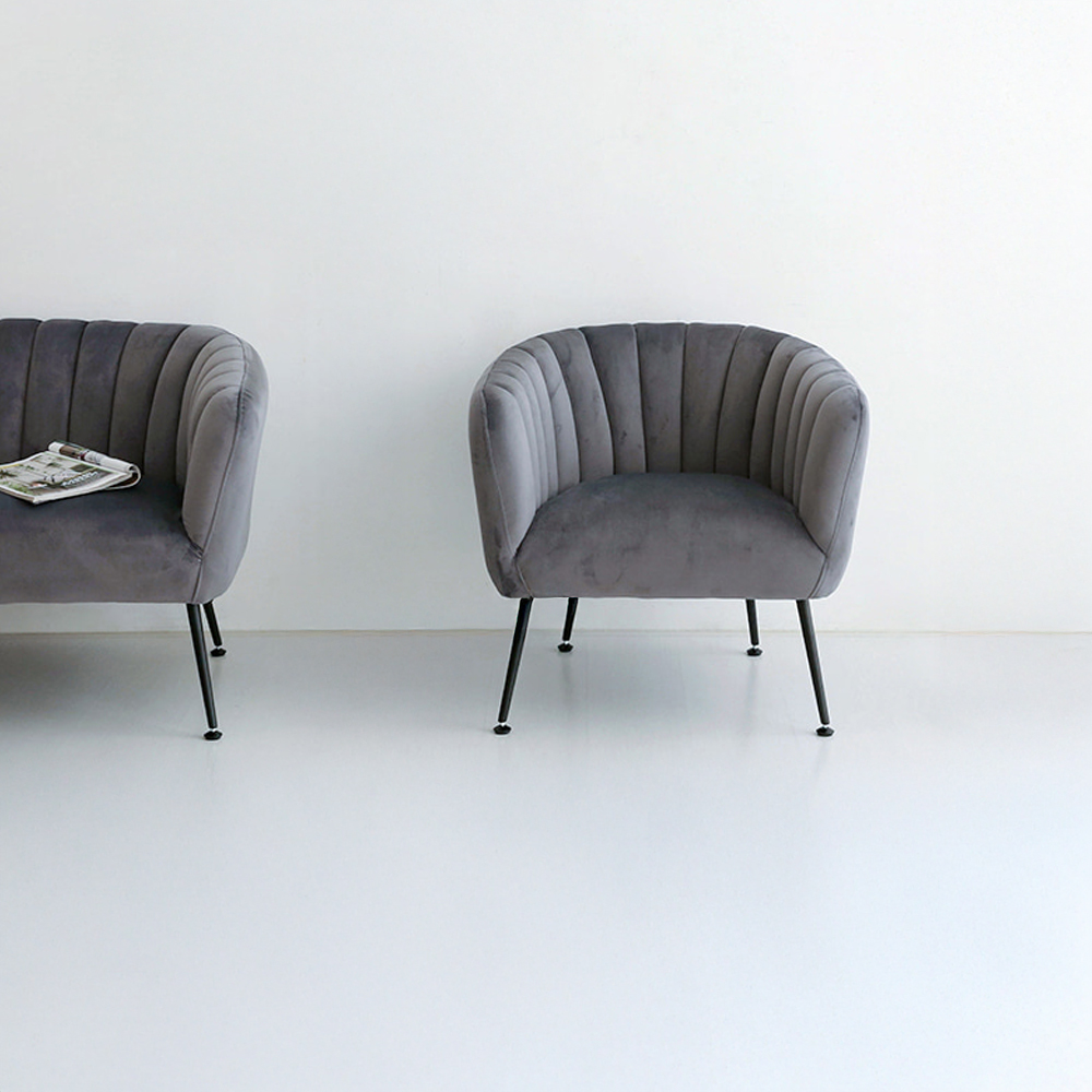 VARKA 1인 벨벳소파 3285 그레이 9938.0831