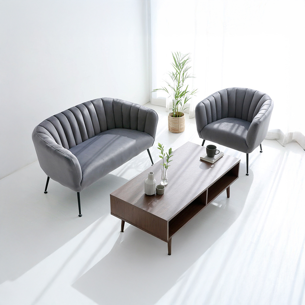 VARKA 1인 벨벳소파 3285 그레이 9938.0831