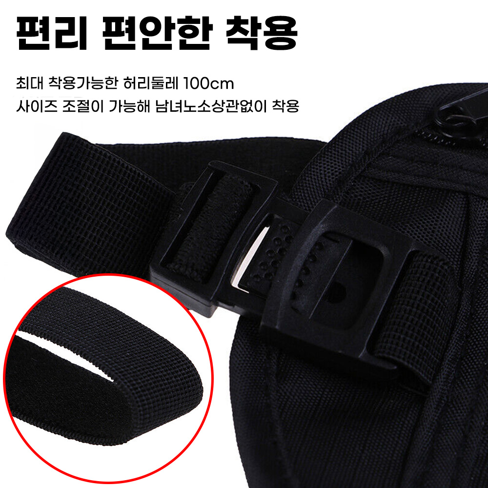 여행용 RFID 해킹 도난 방지 힙색 복대지갑 유럽여행 (휴대폰 롱 스트랩 목걸이 , 손목 스트랩, RFID 카드포켓 RFID 여권포켓 포함) - 상세 이미지 4