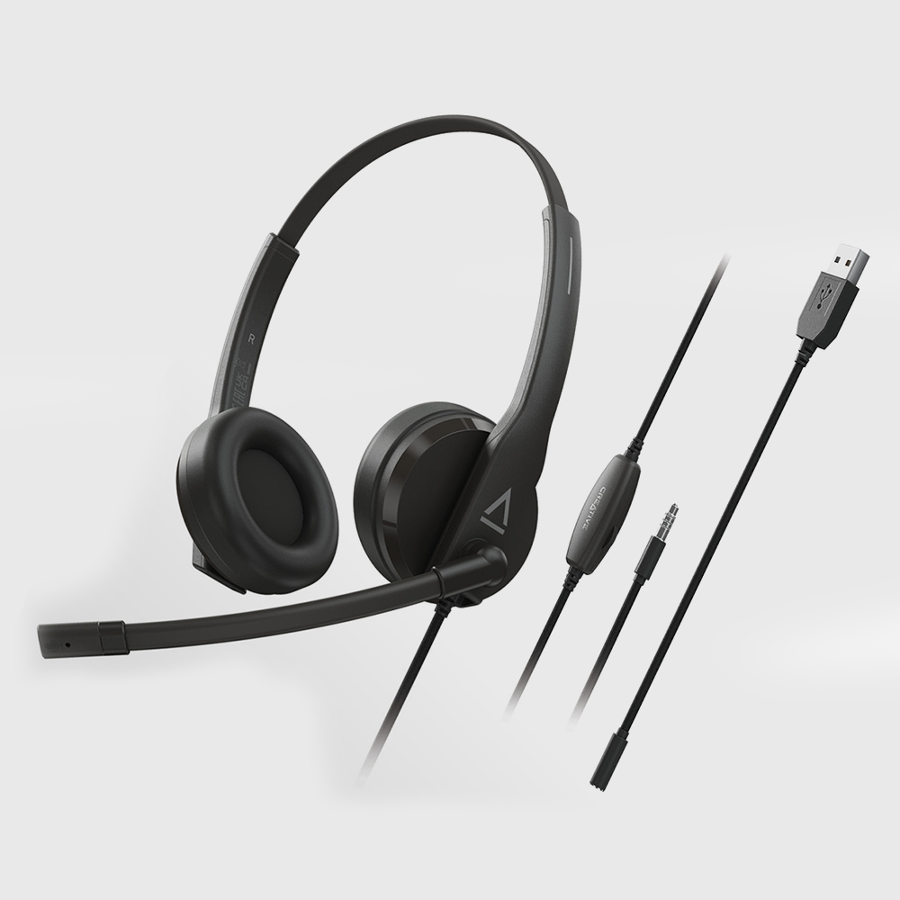 CREATIVE HS-230 3.5mm/USB-A 유선 연결 지원 업무용 헤드셋
