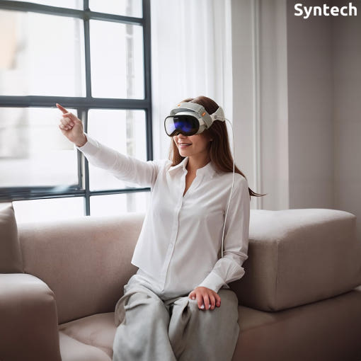 애플 비전 프로 보조 헤드스트랩 착용 이미지