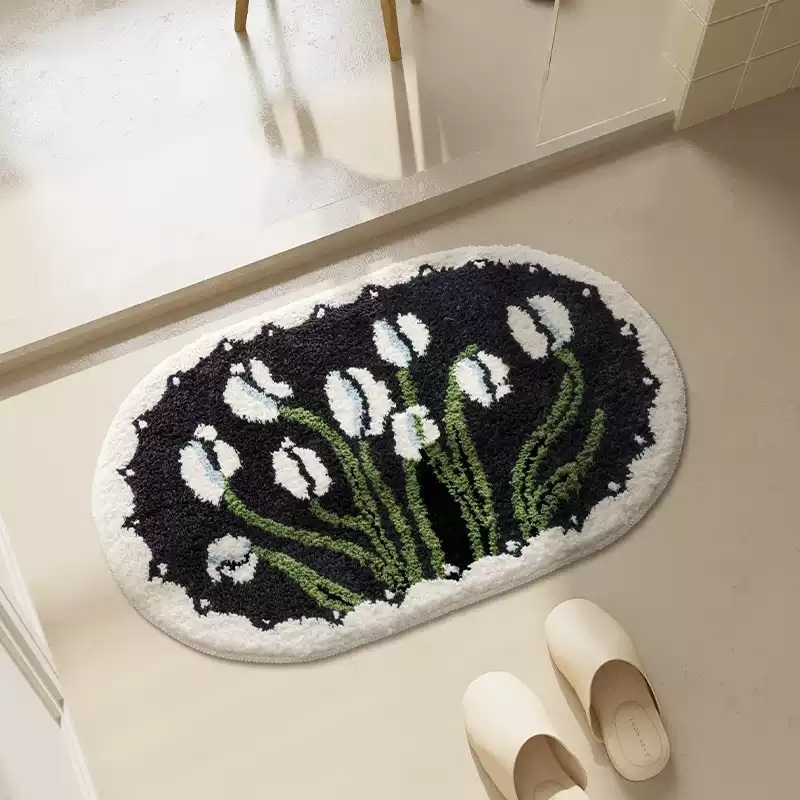 반원러그 아이방 북유럽 타원형 거실 카페트 욕실 사계절 반원형 미니 카펫 반달 - 상세 이미지 3