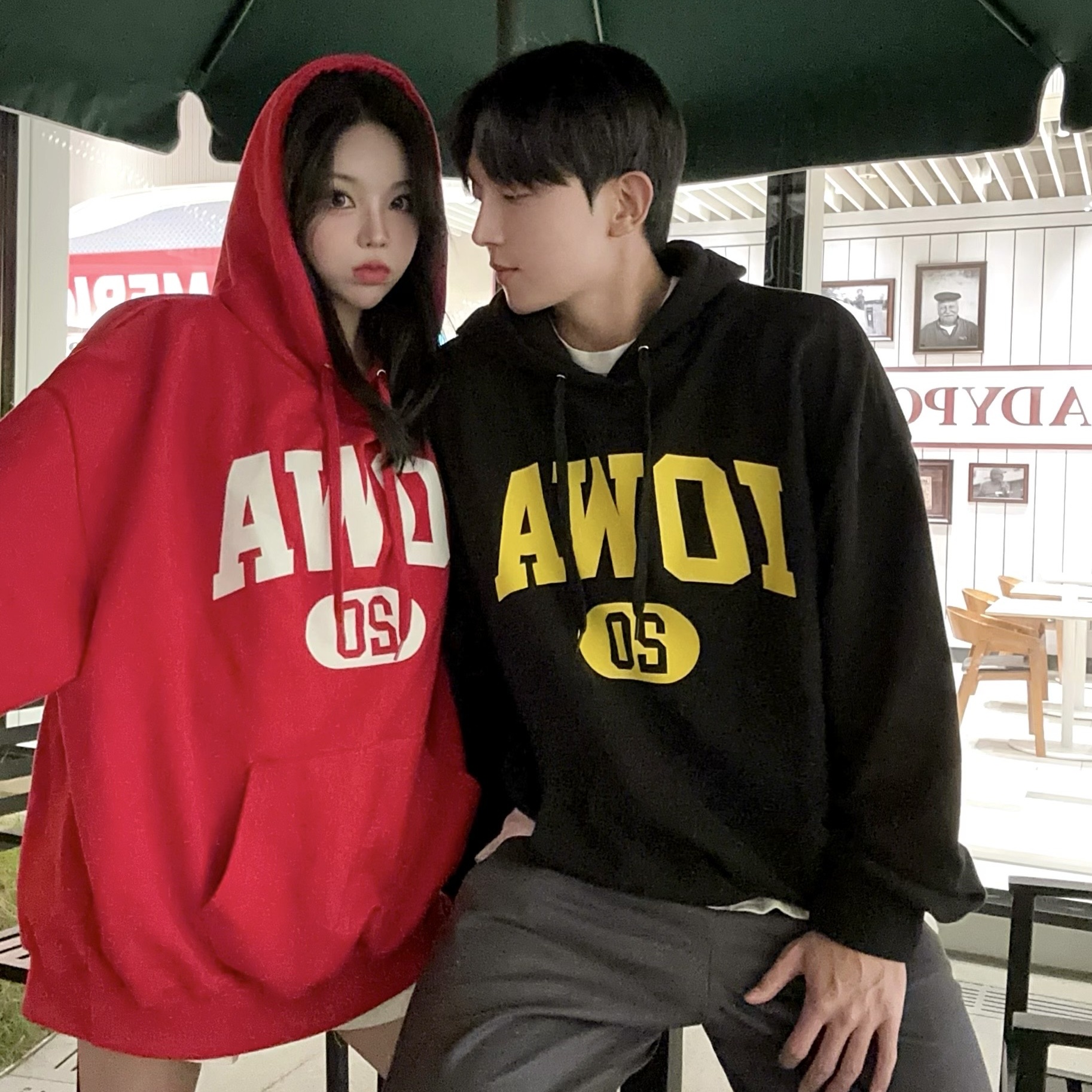 박스후드티 오버핏 로고 남녀공용후드티 - 상세 이미지 2