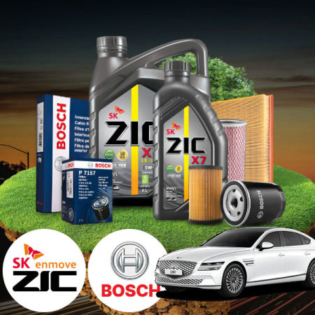 에스모터스 제네시스G80 RG3 2.2(20~) 디젤 지크 X7 5W30 LS 엔진오일필터세트 6Liter