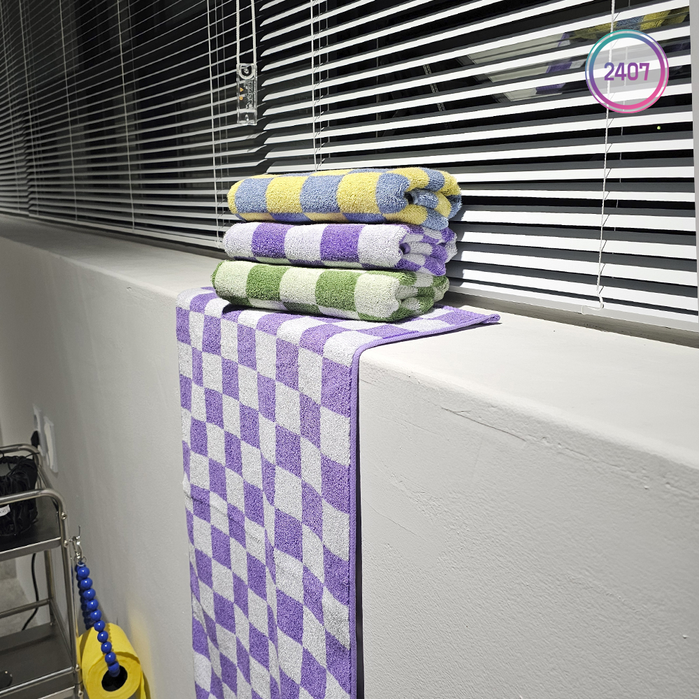 아가일 체크 패턴수건 체커보드 뱀부타올 프리미엄 호텔수건 6매 선물세트