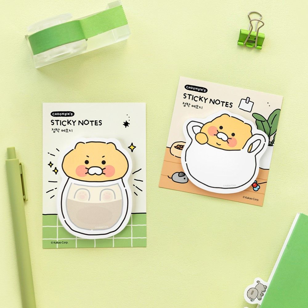 춘식이 점착 메모지 형태 메모잇 귀여운 캐릭터 메모 카카오 굿즈 봉지 - 상세 이미지 3