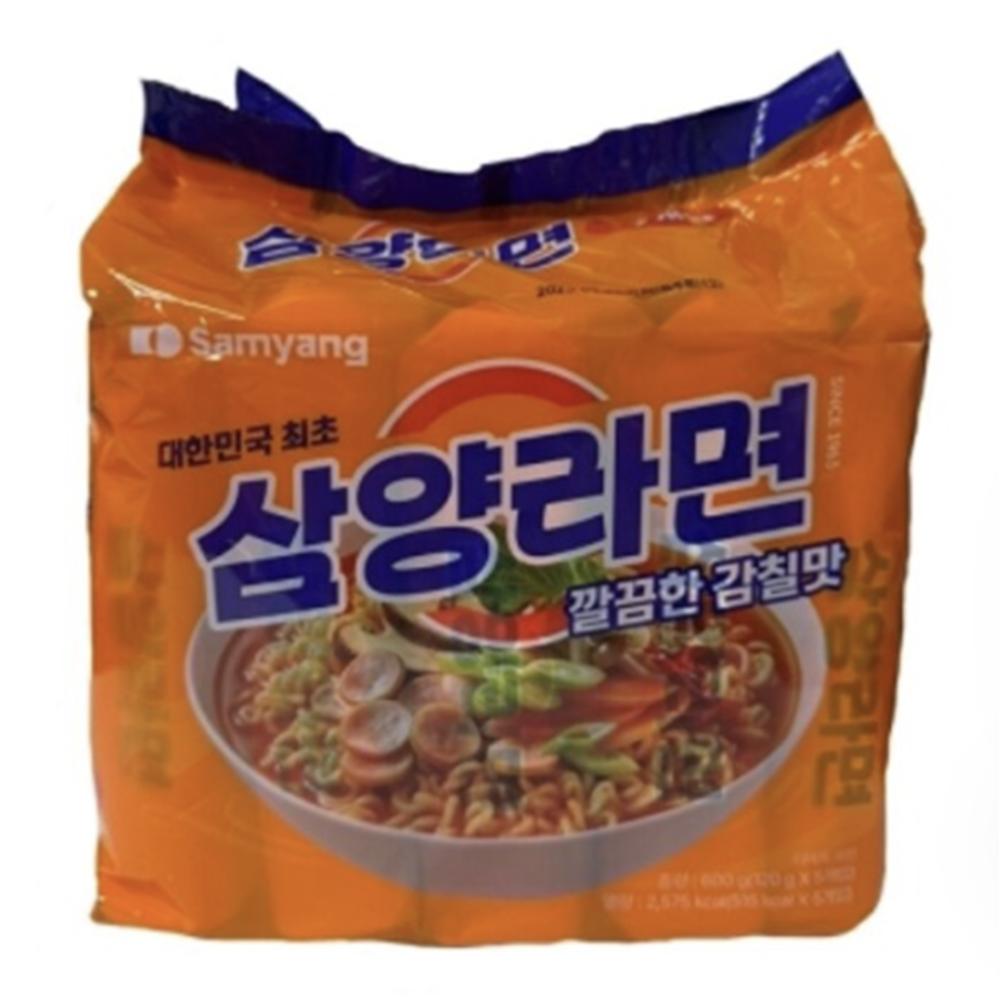 원조 삼양라면 5입멀티 팩 해장 야식 라면 : 그린스프리