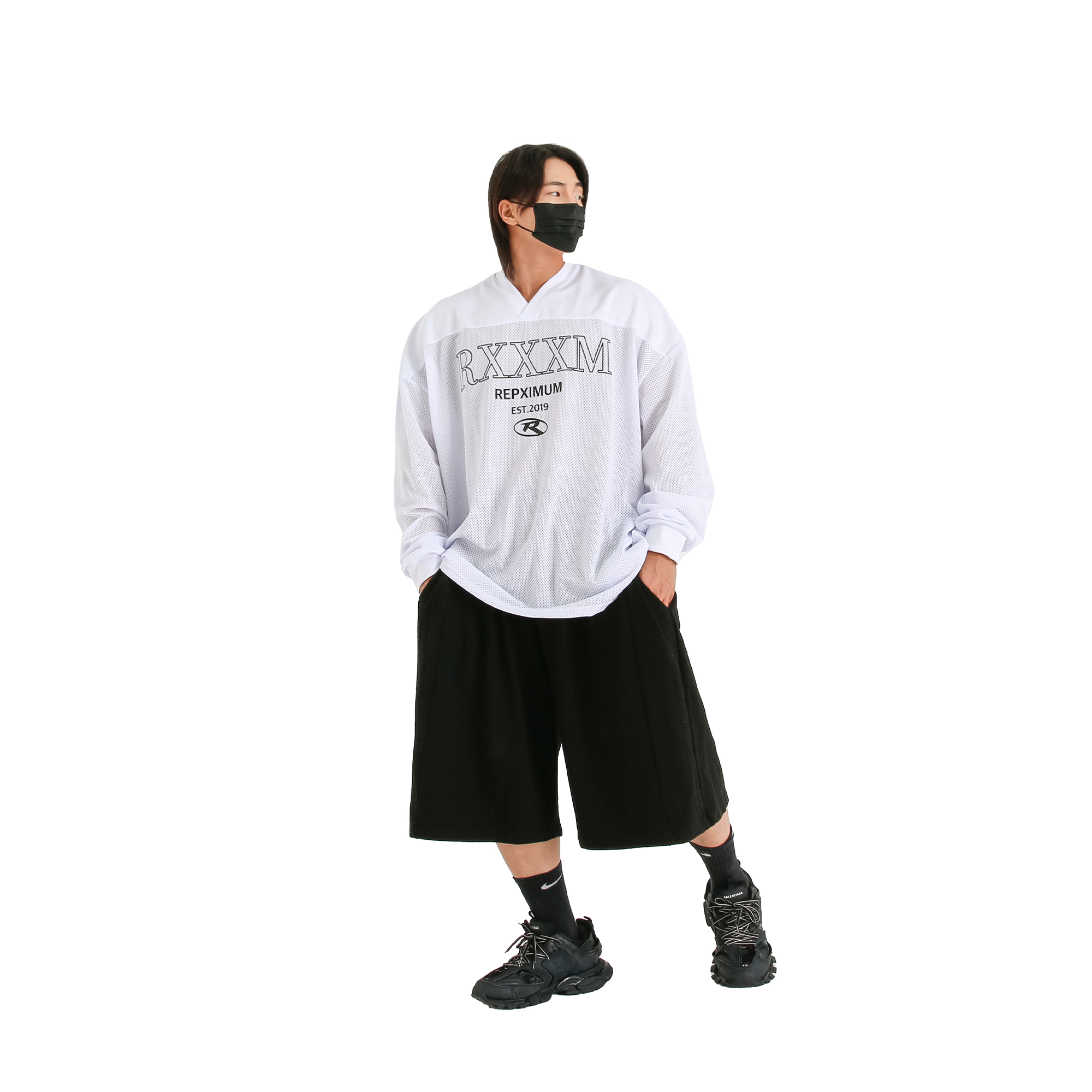 렙시멈 짐웨어,RXXXM 메쉬 오버핏 럭비 롱슬리브 (3Colors) - 상세 이미지 5