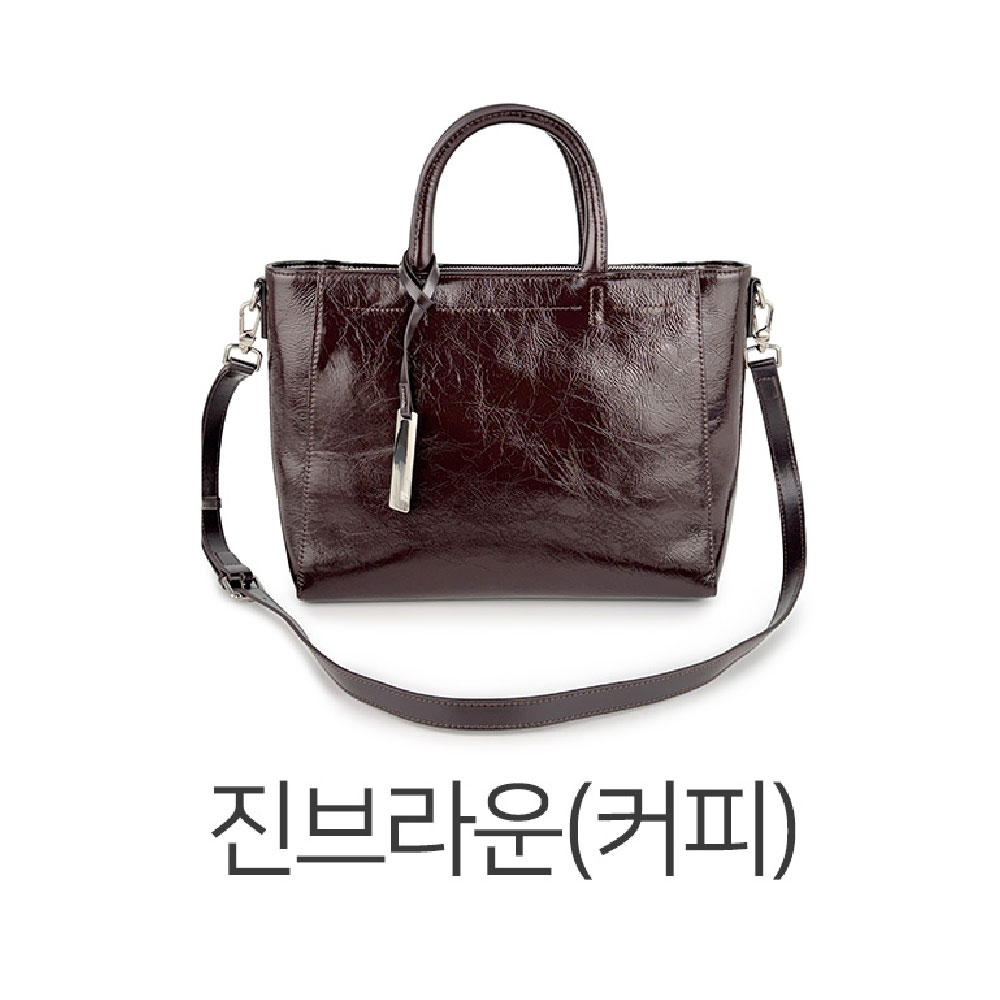 고급 천연 가죽 빅사이즈 토트백 세련된 소가죽 핸드백 엄마 여친 가방선물 토드크로스백 - 상세 이미지 5