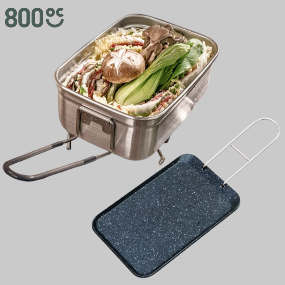 800도씨 반합 사각팬1 세트 찜망 파우치 포함