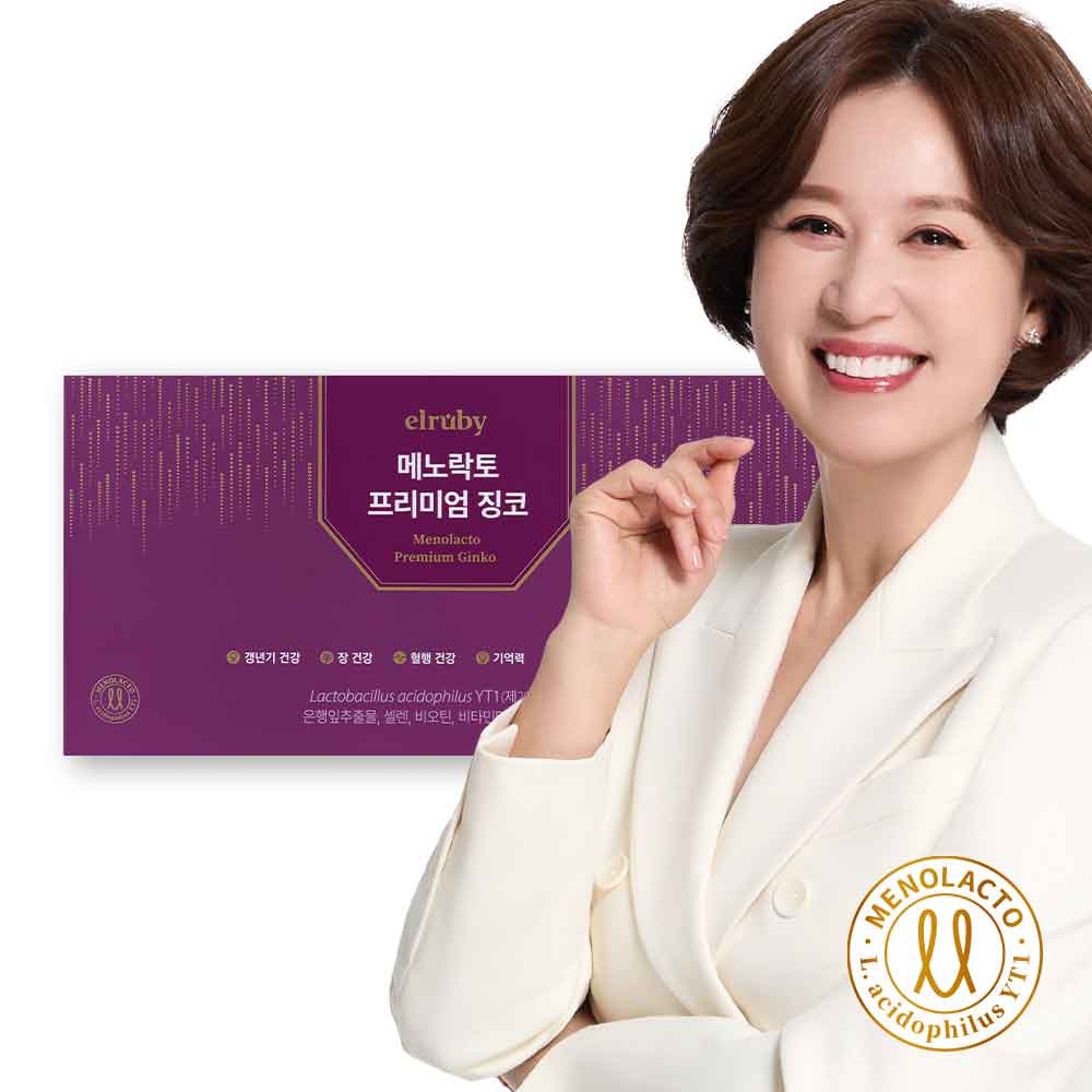 갱년기 유산균 YT1, 메노락토 프리미엄 징코, 갱년기 여성 영양제, 갱년기 선물 추천, 휴온스 메노락토