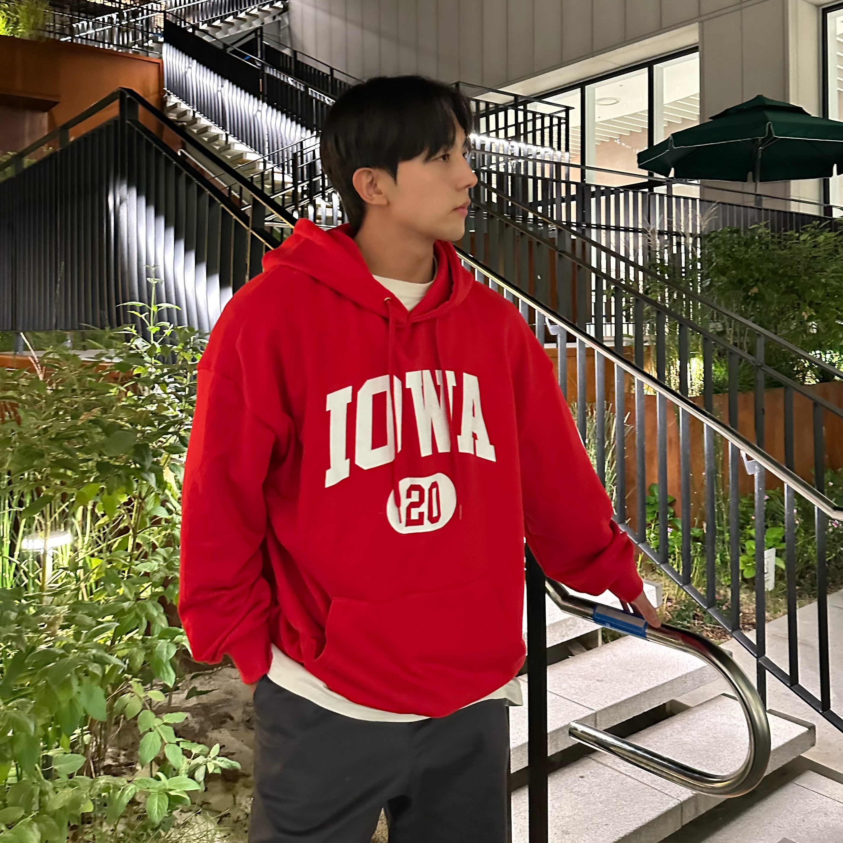 박스후드티 오버핏 로고 남녀공용후드티 - 상품 이미지