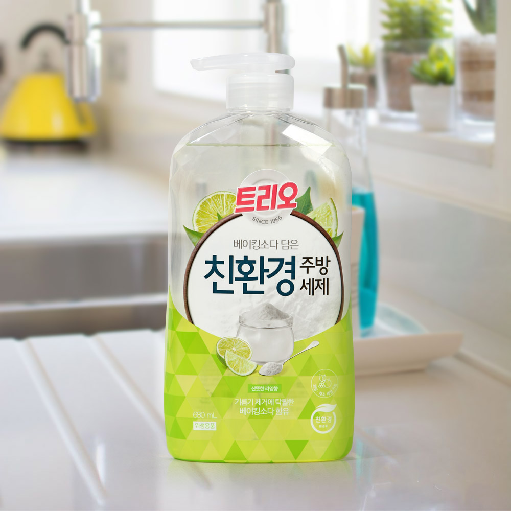 애경 트리오 베이킹담은 라임 주방세제 용기 680ml