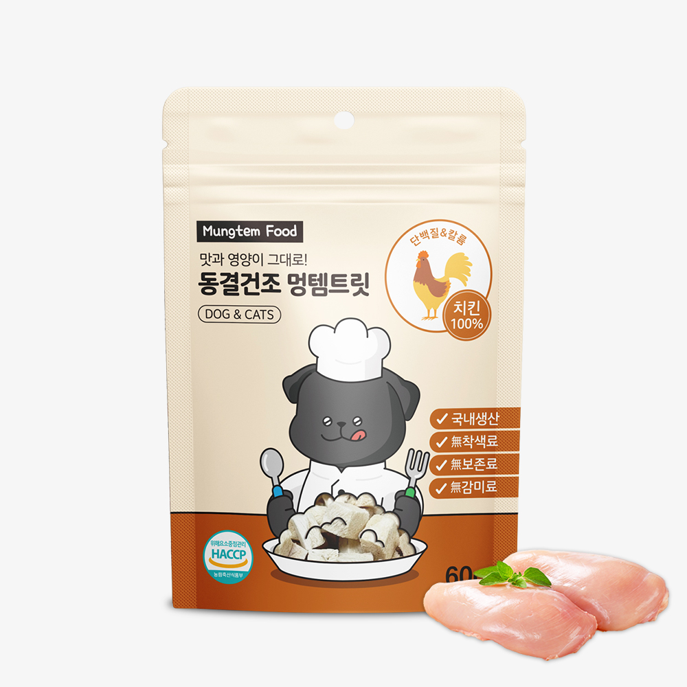 강아지 동결건조 간식 멍템트릿 치킨, 60g, 1개 - 메인 이미지