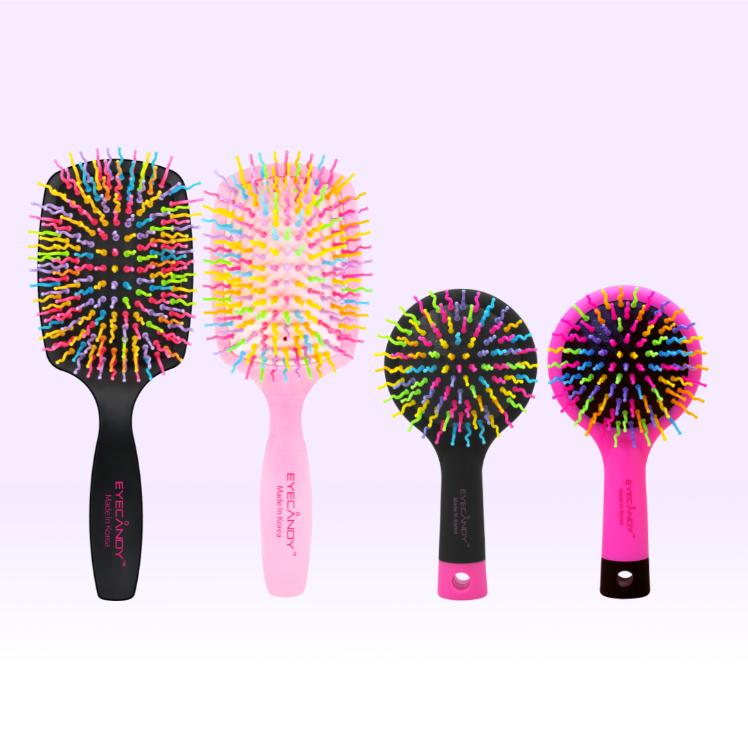 [아이캔디] 레인보우 볼륨 헤어 패들브러쉬+미디엄 브러쉬 2종 세트