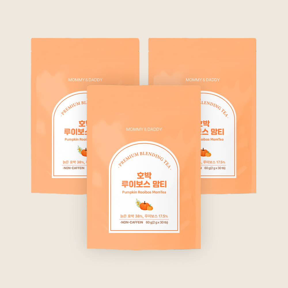 [3팩] 호박차 루이보스티 맘티 친환경 티백 2g x 30티백 30개입, 3개