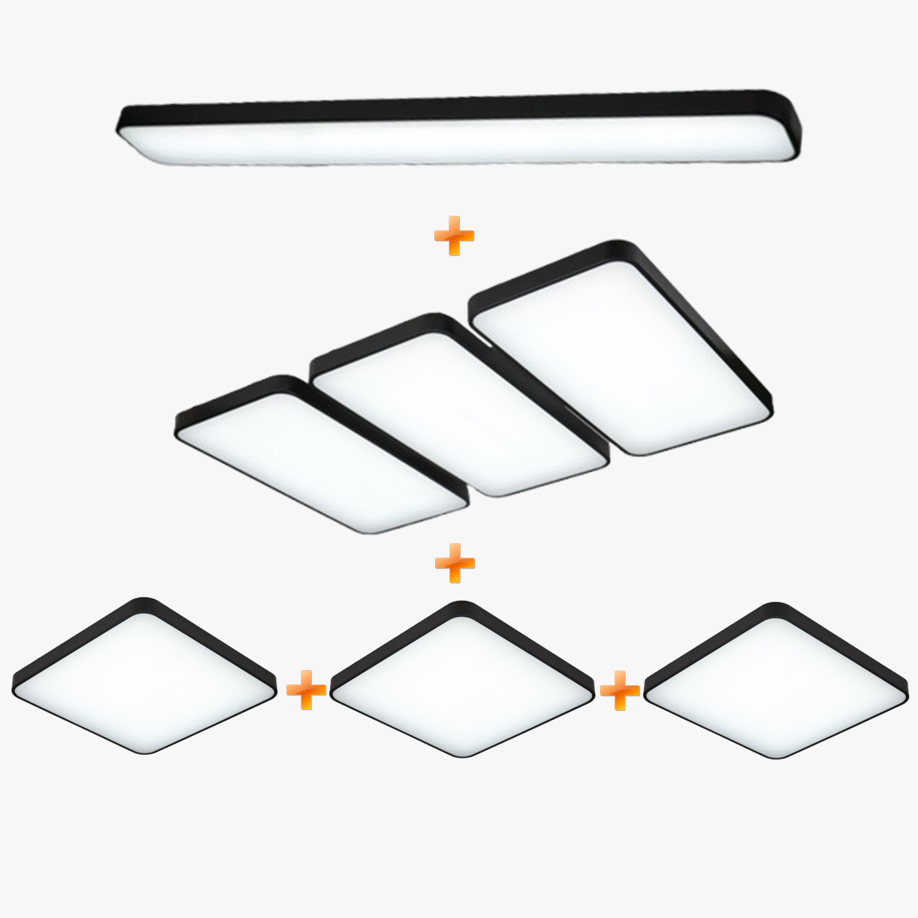 LED전등교체 LED방등 마빈 블랙 LED거실등 아파트조명세트 30평형 - 상품 이미지