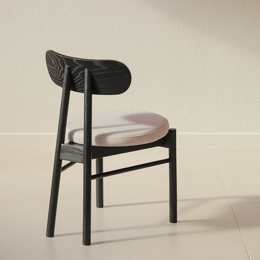 라미에스 유니 블랙 애쉬 원목 포세린 세라믹 라운드 식탁세트 4인용 1400 의자2 벤치1