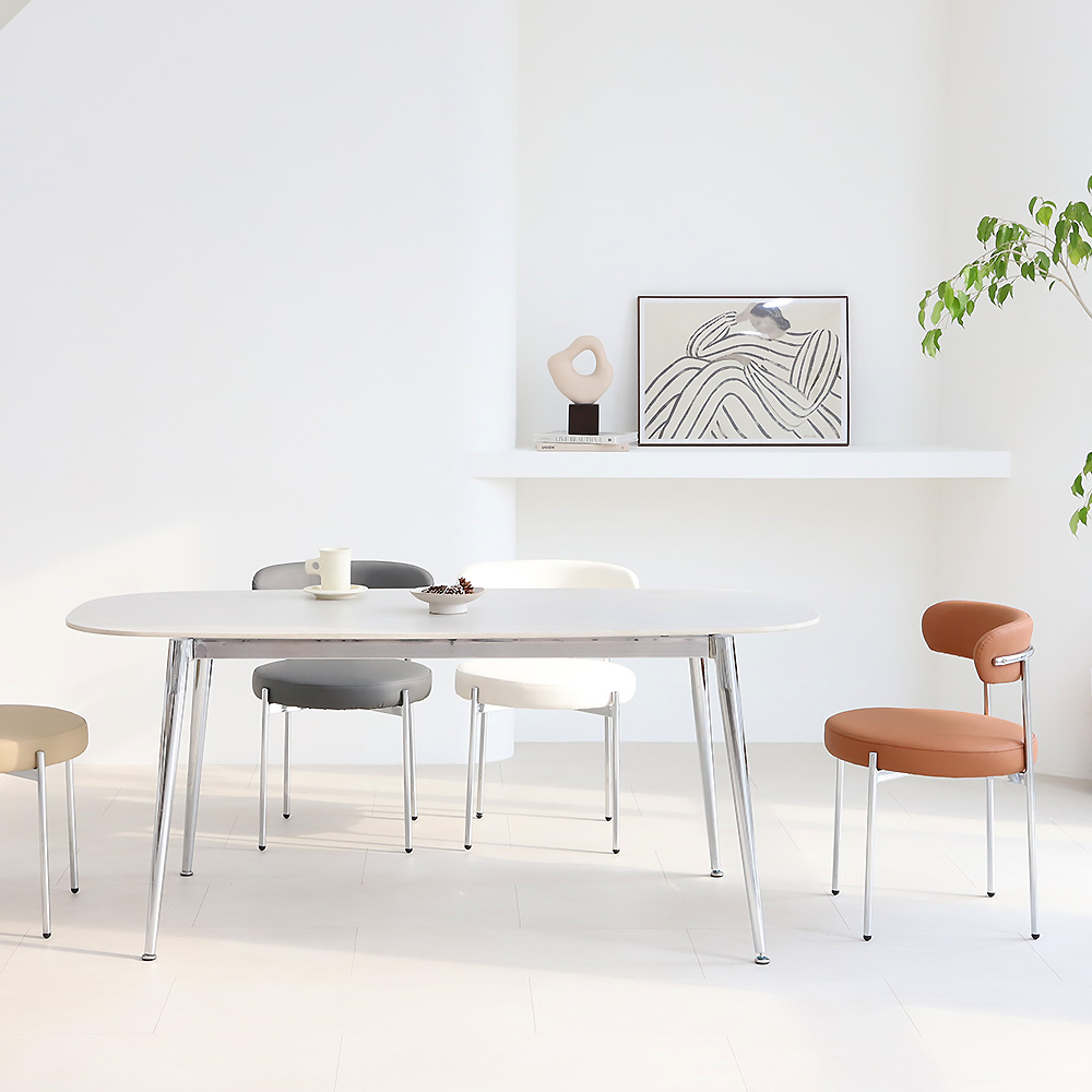 스위터 실버 식탁의자 인테리어 편한 카페의자 모던 디자인 미드센츄리