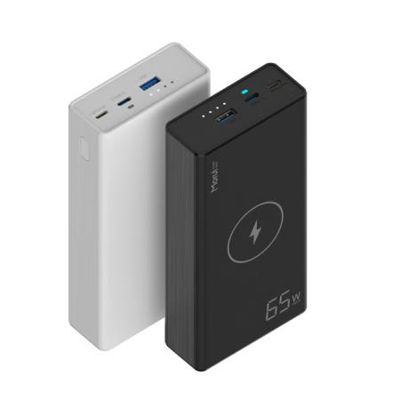 모루이 고용량 보조배터리 초고속 무선충전 65W 30000mAh, 블랙