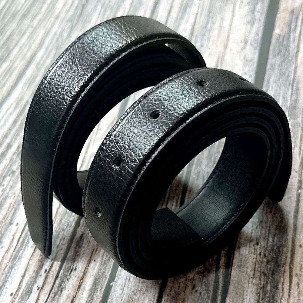 국산 플럼도트 교체용 소가죽벨트끈 허리띠 클래식블랙110cm 명품호환 - 상세 이미지 2