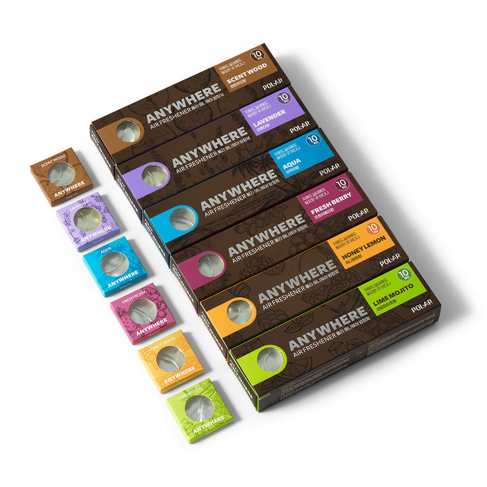 [불스원] 폴라 애니웨어 실내용 차량용 방향제 리필 10개입 아쿠아