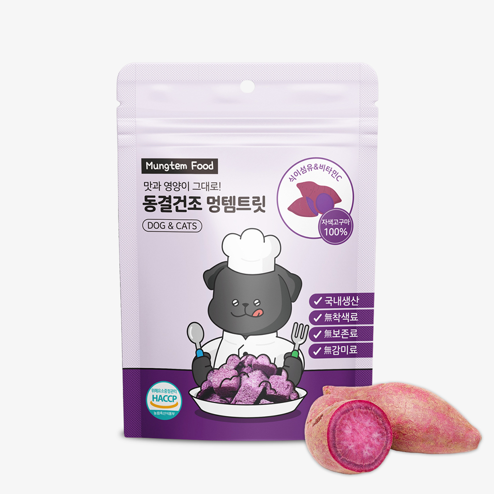 강아지 동결건조 간식 멍템트릿 자색고구마, 80g, 1개 - 상품 이미지