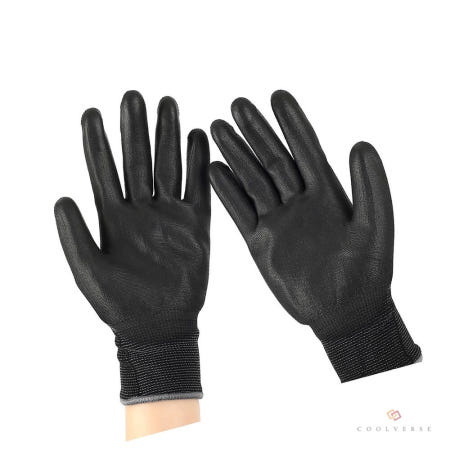 컬러웨이브OEM 별하샤인 PU 코팅 작업장갑 L 블랙 사고방지 택배장갑 포장