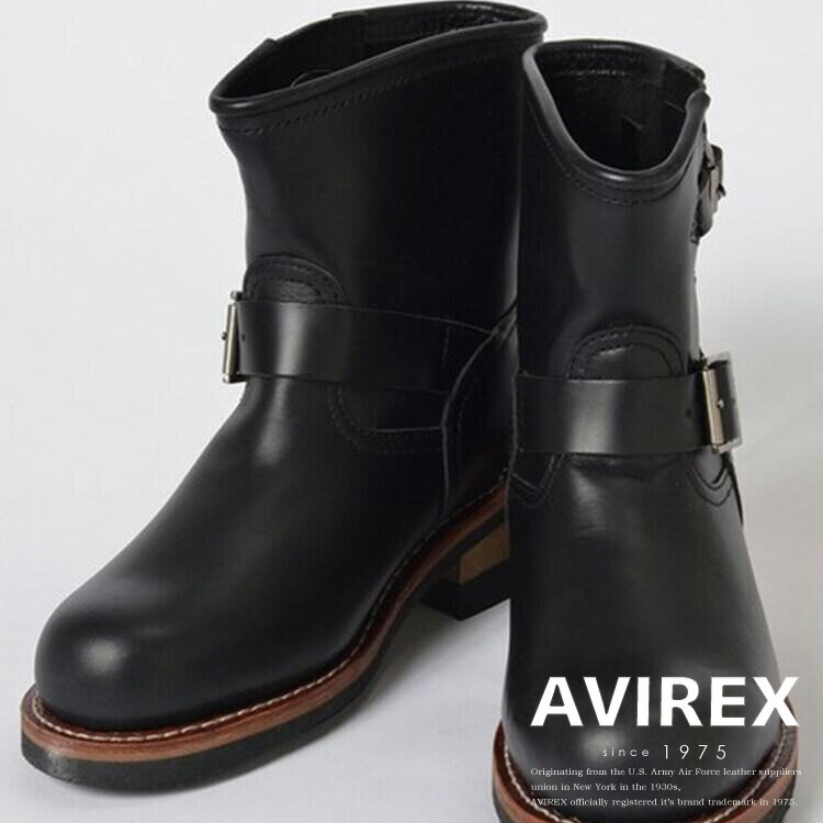 아비렉스 AVIREX 호넷 엔지니어 부츠 남녀공용 AV2225 블랙 다크브라운 - 상품 이미지