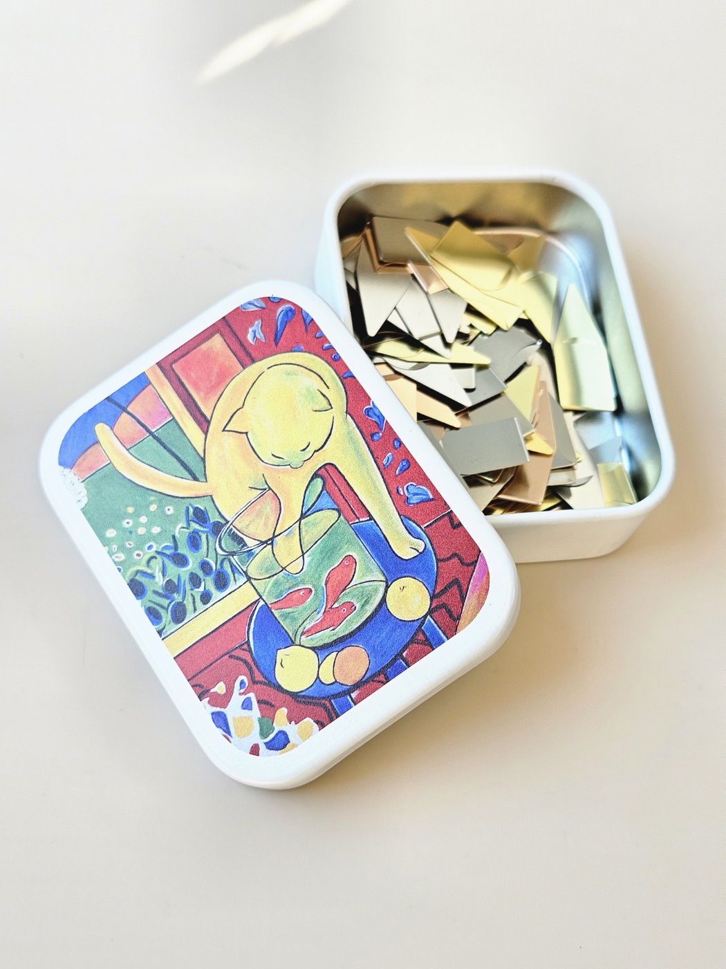 명화 사각 100개세트 북다트 금속책갈피 책 선물 북마크