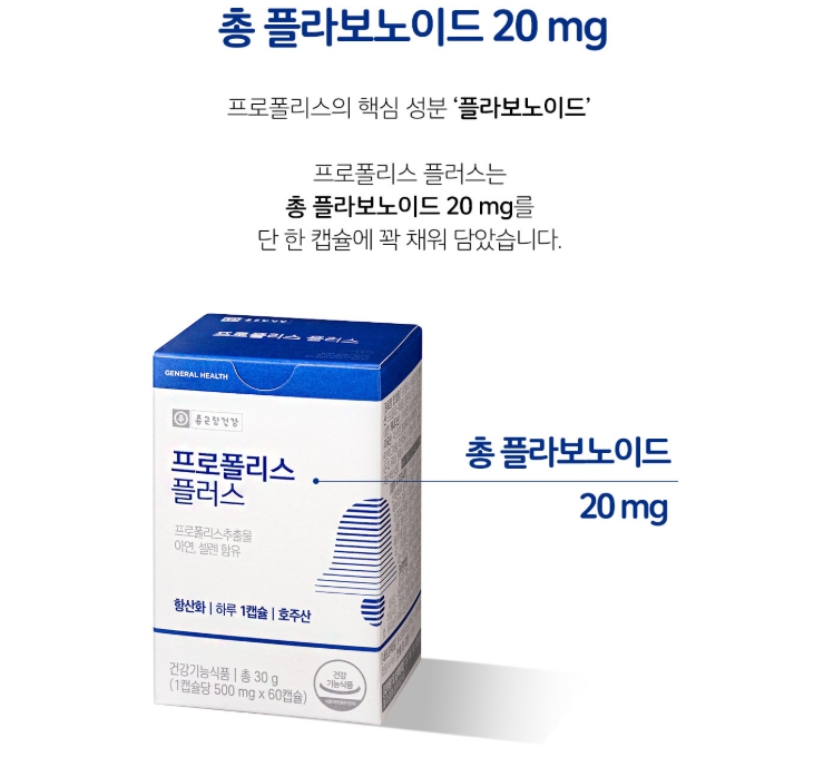 종근당건강 프로폴리스 플러스 호주산 면역 아연 환절기 황사 플라보노이드 황산화 img 이미지 6