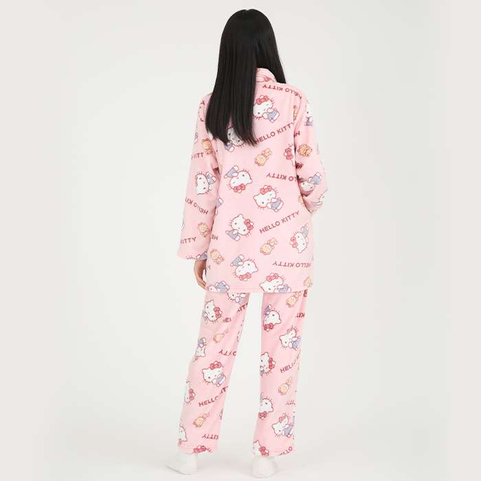 산리오 Sanrio 헬로키티 수면 잠옷 플란넬 셔츠 파자마 세트 M SAN1866M PK - 상세 이미지 3