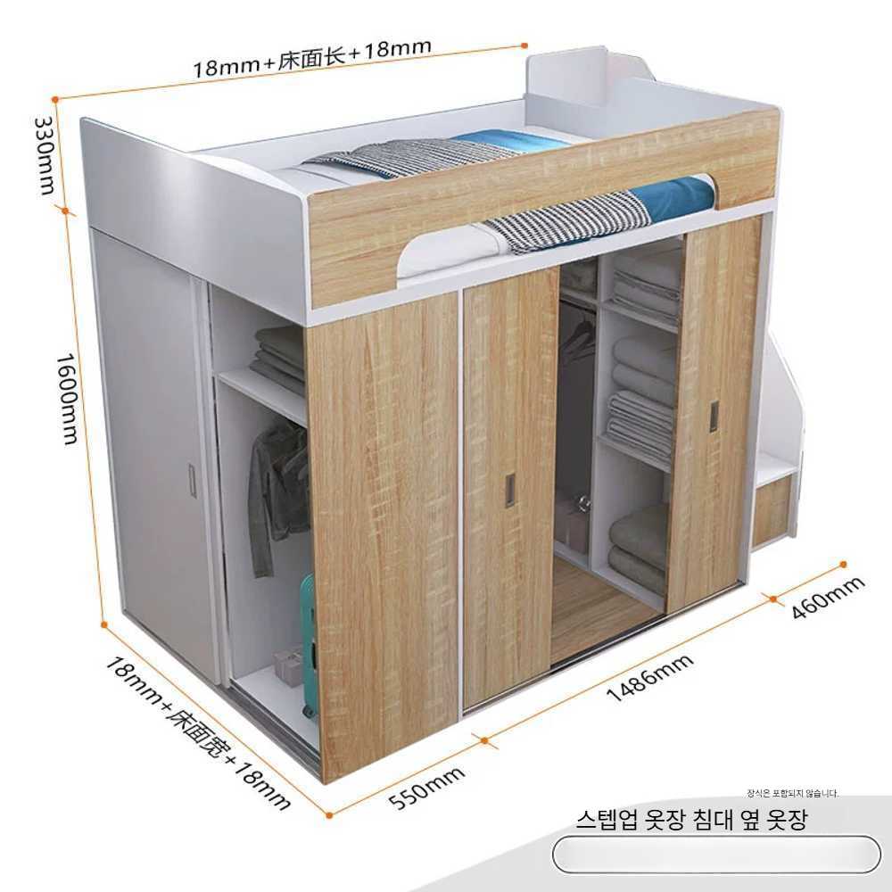 고캠프 벙커형침대 철제 프레임 이층벙커침대 벙커형 1000x1900mm 계단형 책상 - 상세 이미지 4
